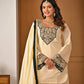 Heavy Roman Silk Sharara Palazzo Suit Set with Embroidery & Diamond Work Dupatta