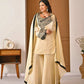 Heavy Roman Silk Sharara Palazzo Suit Set with Embroidery & Diamond Work Dupatta