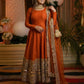 Heavy Sequence Work Border Roman Silk Anarkali set With Dupatta For Partywear