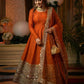 Heavy Sequence Work Border Roman Silk Anarkali set With Dupatta For Partywear