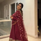 Heavy Sequence Work Border Roman Silk Anarkali set With Dupatta For Partywear