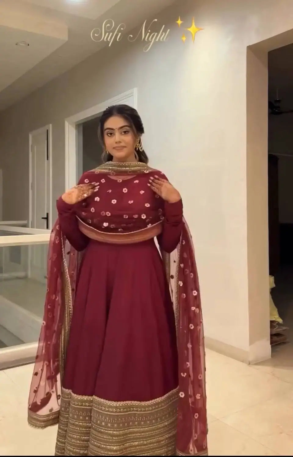 Heavy Sequence Work Border Roman Silk Anarkali set With Dupatta For Partywear