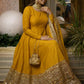 Heavy Sequence Work Border Roman Silk Anarkali set With Dupatta For Partywear