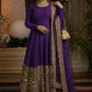 Heavy Sequence Work Border Roman Silk Anarkali set With Dupatta For Partywear