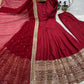Heavy Sequence Work Border Roman Silk Anarkali set With Dupatta For Partywear