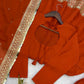 Heavy Sequence Work Border Roman Silk Anarkali set With Dupatta For Partywear