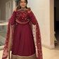 Heavy Sequence Work Border Roman Silk Anarkali set With Dupatta For Partywear
