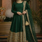 Heavy Sequence Work Border Roman Silk Anarkali set With Dupatta For Partywear