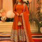 Heavy Sequence Work Border Roman Silk Anarkali set With Dupatta For Partywear