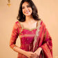 Heavy Shimmer Silk Embroidered Gown with Dupatta – Wedding & Partywear