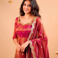 Heavy Shimmer Silk Embroidered Gown with Dupatta – Wedding & Partywear