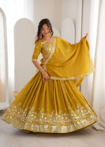 Heavy Shimmer Silk Embroidered Lehenga Set for Wedding and Festive Wear