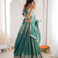 Heavy Shimmer Silk Embroidered Lehenga Set for Wedding and Festive Wear
