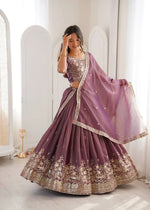 Heavy Shimmer Silk Embroidered Lehenga Set for Wedding and Festive Wear