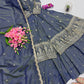 Heavy Shimmer Silk Embroidered Suit with Lehenga & Dupatta – Wedding & Partywear
