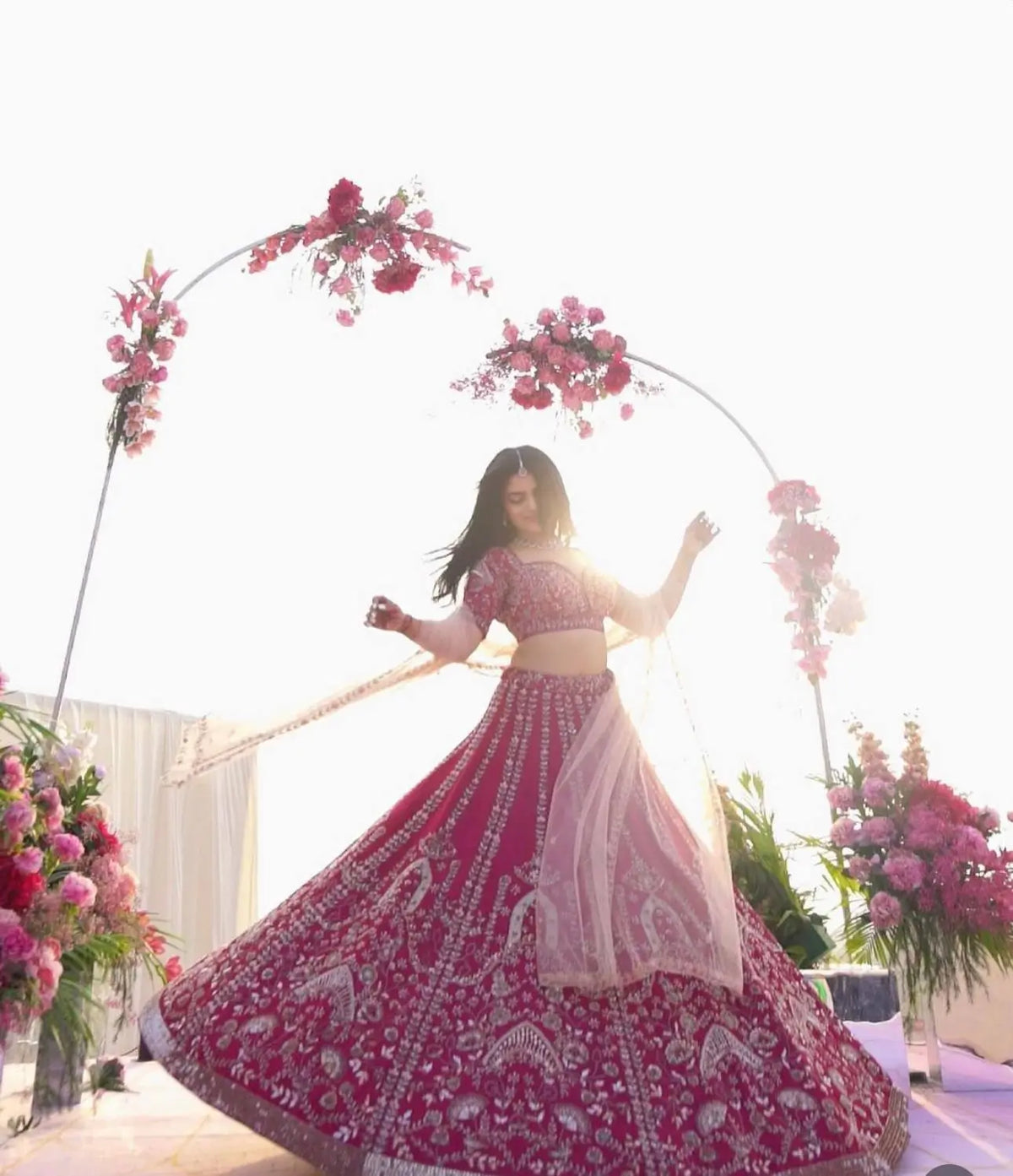 Heavy Slub Silk Lehenga With Dori Thread Work