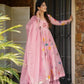Heavy Star Georgette Embroidered Gown with Sharara & Dupatta – Designer Partywear