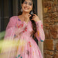 Heavy Star Georgette Embroidered Gown with Sharara & Dupatta – Designer Partywear