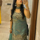 Heavy Two Tone Fandy Silk Embroidered Sharara Set