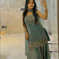 Heavy Two Tone Fandy Silk Embroidered Sharara Set