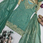 Heavy Two Tone Fandy Silk Embroidered Sharara Set
