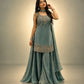Heavy Two Tone Fandy Silk Embroidered Sharara Set