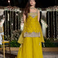 Heavy Two Tone Fandy Silk Embroidered Sharara Set