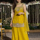 Heavy Two Tone Fandy Silk Embroidered Sharara Set
