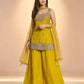 Heavy Two Tone Fandy Silk Embroidered Sharara Set