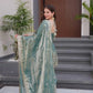 Heavy Two Tone Fendy Satin Silk Embroidered Gown with Sharara & Dupatta – Designer Ethnic Wear