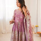 Heavy Two Tone Fendy Satin Silk Embroidered Gown with Sharara & Dupatta – Designer Ethnic Wear