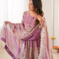 Heavy Two Tone Fendy Satin Silk Embroidered Gown with Sharara & Dupatta – Designer Ethnic Wear