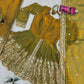Heavy Two Tone Fendy Satin Silk Embroidered Gown with Sharara & Dupatta – Designer Ethnic Wear