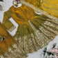 Heavy Two Tone Fendy Satin Silk Embroidered Gown with Sharara & Dupatta – Designer Ethnic Wear