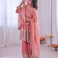Heavy Two Tone Fendy Satin Silk Embroidered Gown with Sharara & Dupatta – Designer Ethnic Wear