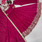 Heavy Vichitra Silk Embroidered Anarkali Gown with Palazzo & Dupatta – Festive Ethnic Wear
