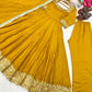 Heavy Vichitra Silk Embroidered Anarkali Gown with Palazzo & Dupatta – Festive Ethnic Wear