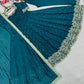 Heavy Vichitra Silk Embroidered Anarkali Gown with Palazzo & Dupatta – Festive Ethnic Wear