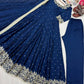 Heavy Vichitra Silk Embroidered Anarkali Gown with Palazzo & Dupatta – Festive Ethnic Wear