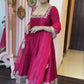 Heavy Vichitra Silk Embroidered Anarkali Gown with Palazzo & Dupatta – Festive Ethnic Wear