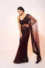 Hologram Sequin Net Designer Saree