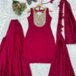Magenta Mirror Work Palazzo Set