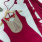 Magenta Mirror Work Palazzo Set