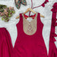 Magenta Mirror Work Palazzo Set