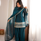 Purple Crinkle Silk Kurta Bell Bottom Set
