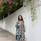 Indigo Floral Farshi Suit