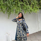 Indigo Floral Farshi Suit
