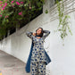 Indigo Floral Farshi Suit
