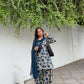 Indigo Floral Farshi Suit