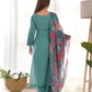 Pure Viscose Straight Kurta Set with Organza Printed Dupatta